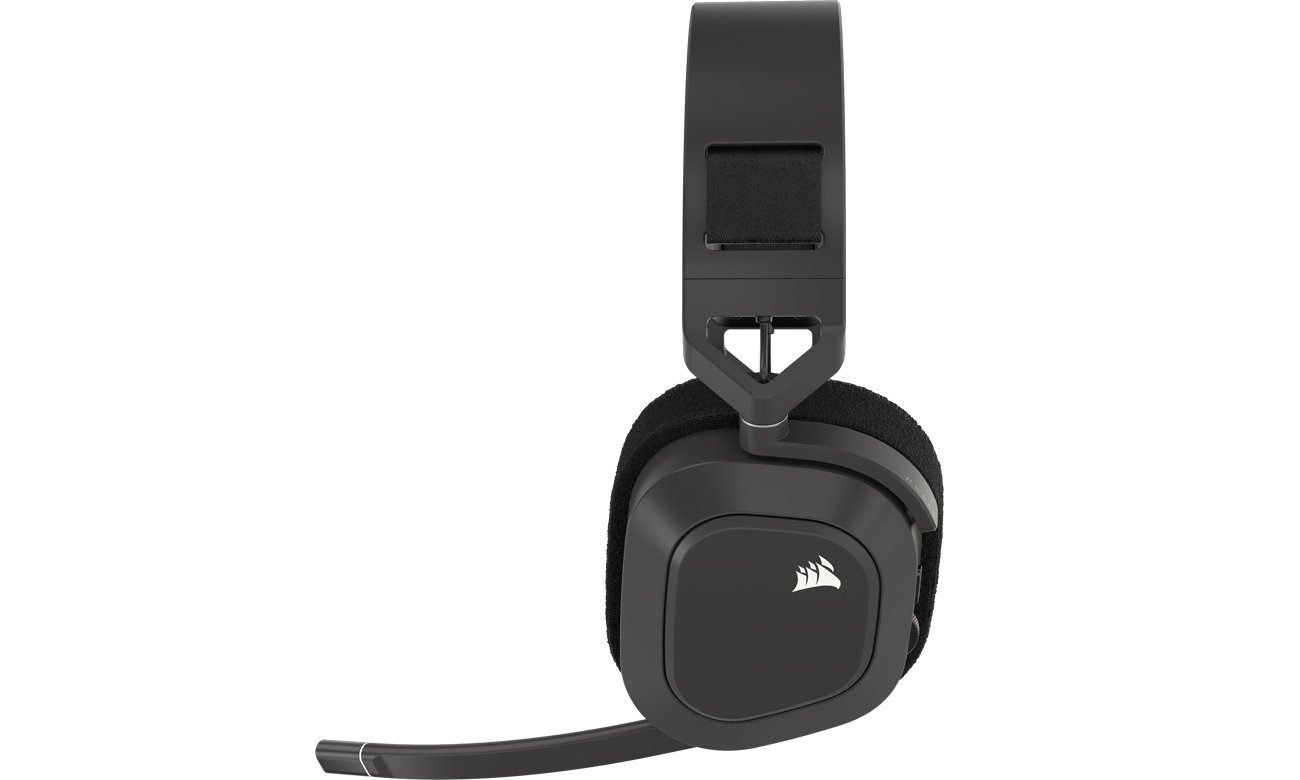 Słuchawki bezprzewodowe Corsair HS80 MAX Wireless Grafitowe - Widok lewego boku