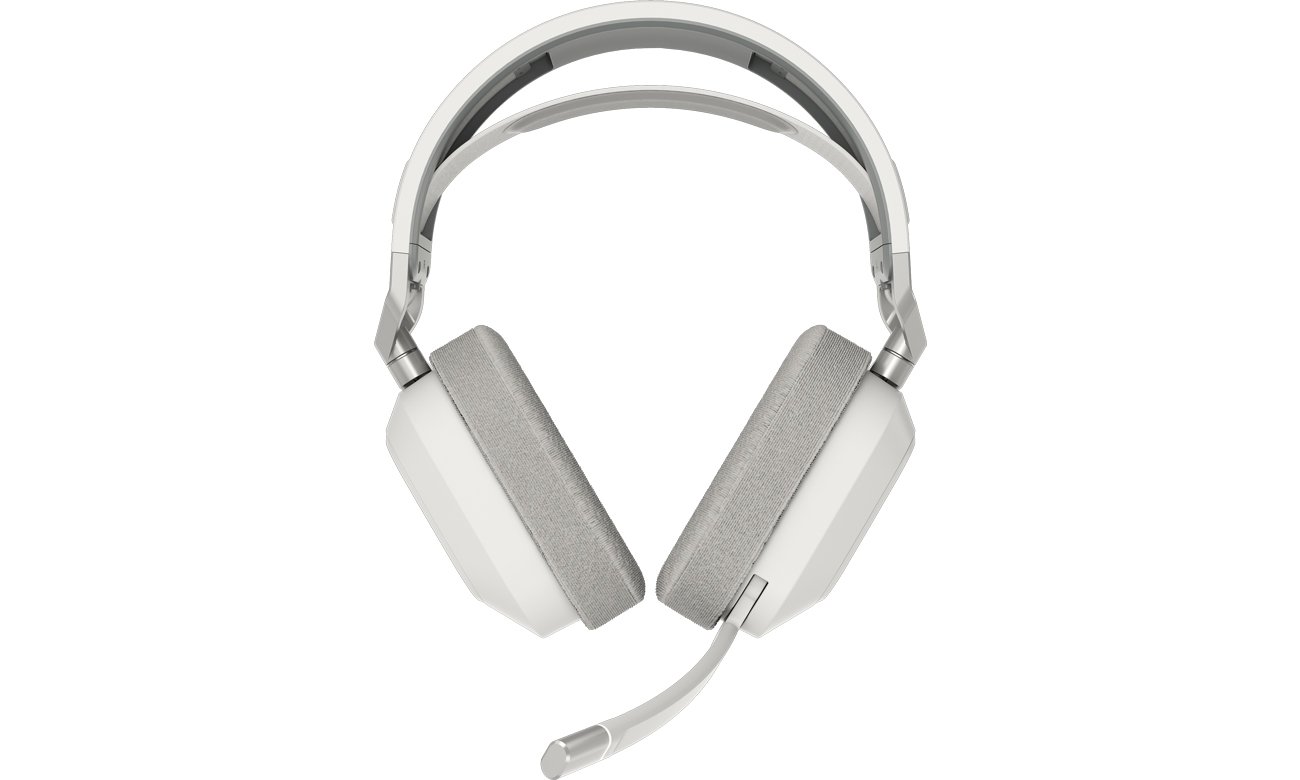 Słuchawki bezprzewodowe Corsair HS80 MAX Wireless Białe - Widok od przodu