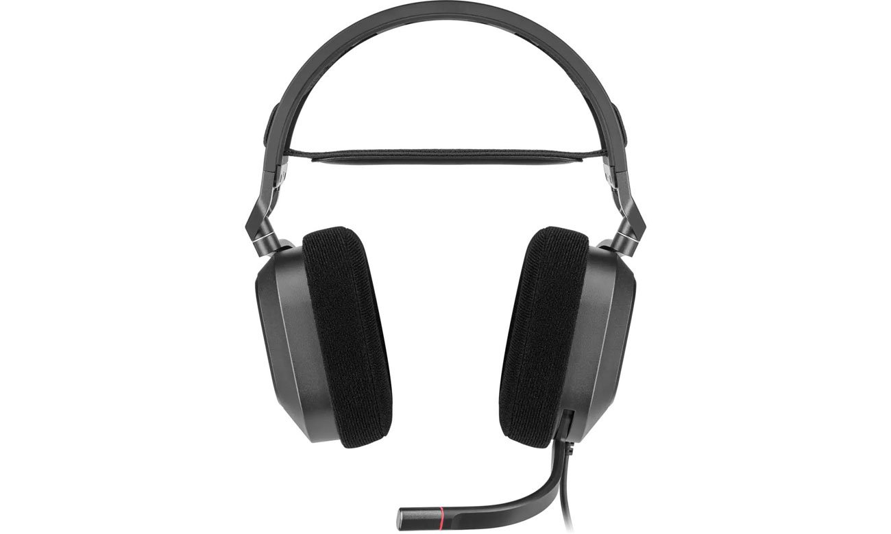 Zestaw słuchawkowy Corsair HS80 RGB USB White - Widok od przodu