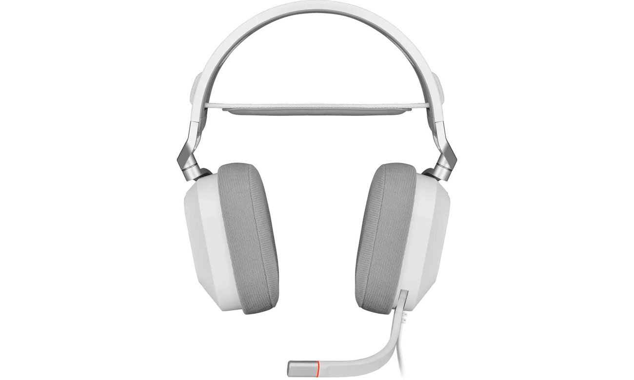 Zestaw słuchawkowy Corsair HS80 RGB USB White - Widok od przodu