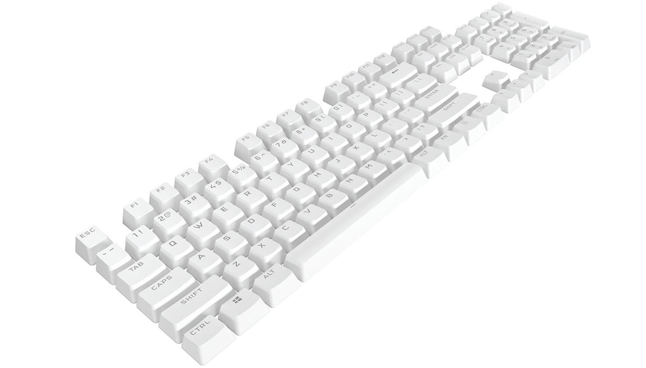 Zestaw do modyfikacji klawiszy Corsair PBT Double-Shot Pro Arktyczna biel