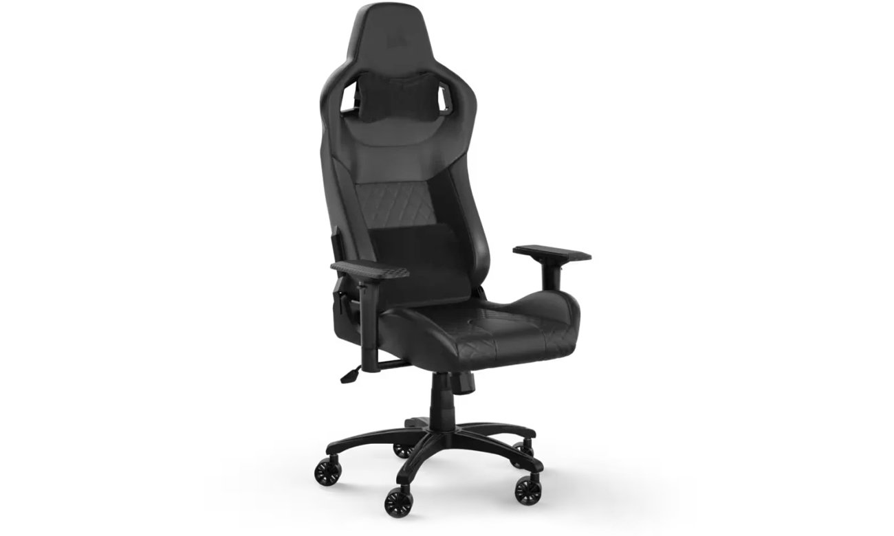 Fotel gamingowy Corsair T1 RACE (2023) Czarny - Widok od przodu pod kątem