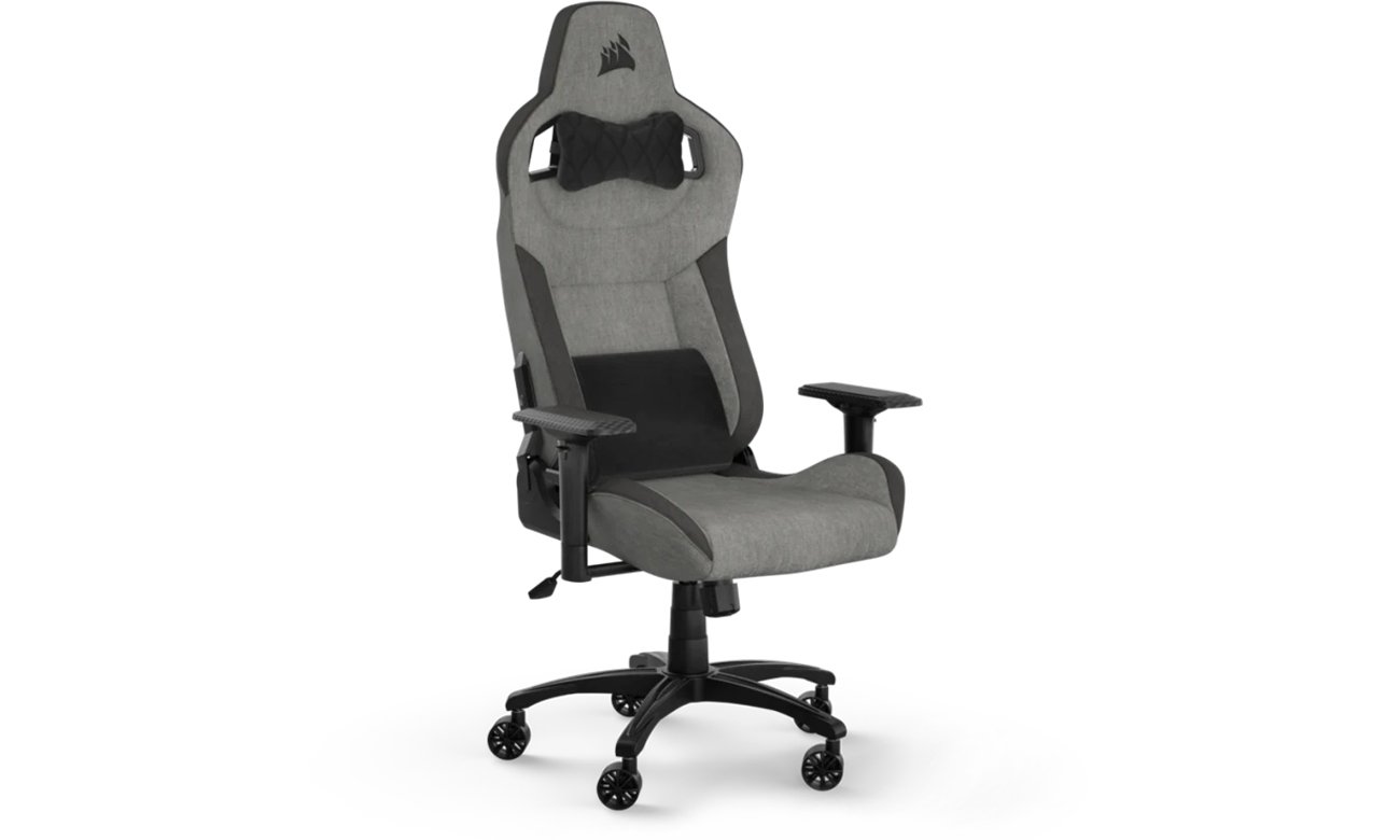 Fotel gamingowy Corsair T3 Rush (2023) Szaro-antracytowy - Widok od przodu pod kątem