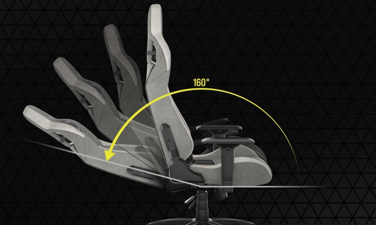 Fotel gamingowy Corsair T3 Rush (2023) - Wygodne, odchylane oparcie