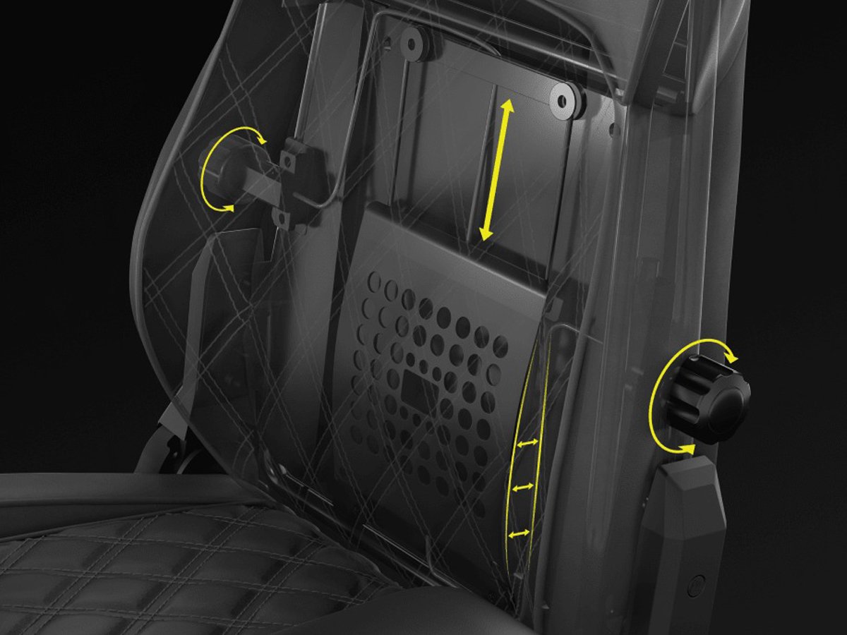 Fotel gamingowy Corsair TC500 LUXE - Regulowane podparcie lędźwi