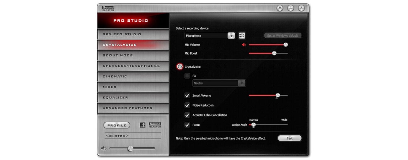 Karta muzyczna Creative Sound Blaster ZXR PCI-E sound blaster control panel