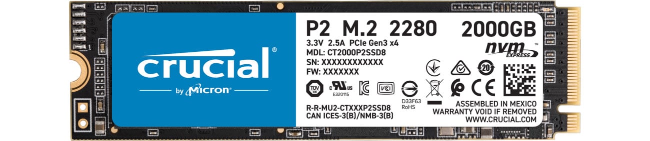 Dysk SSD Crucial P2 2TB M.2 NVMe