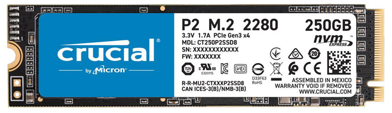 Dysk SSD Crucial P2 250GB M.2 NVMe