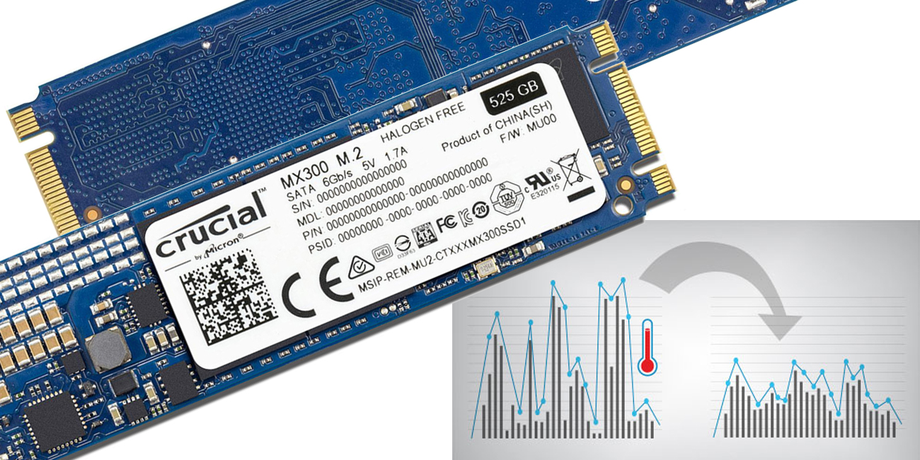 Dysk SSD Crucial 750GB 2,5'' MX300 - zabezpieczenie termiczne