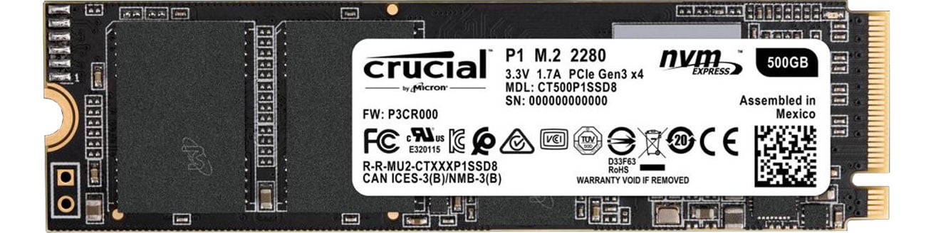 Dysk SSD Crucial M.2 PCIe Gen3 x4 NVMe P1 CT500P1SSD8