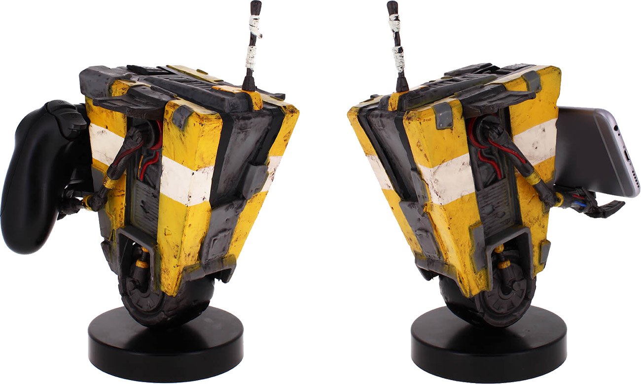 Figurka Cable Guys Borderlands 3 Clap Trap - Widok od tyłu i od przodu wraz z kontrolerami
