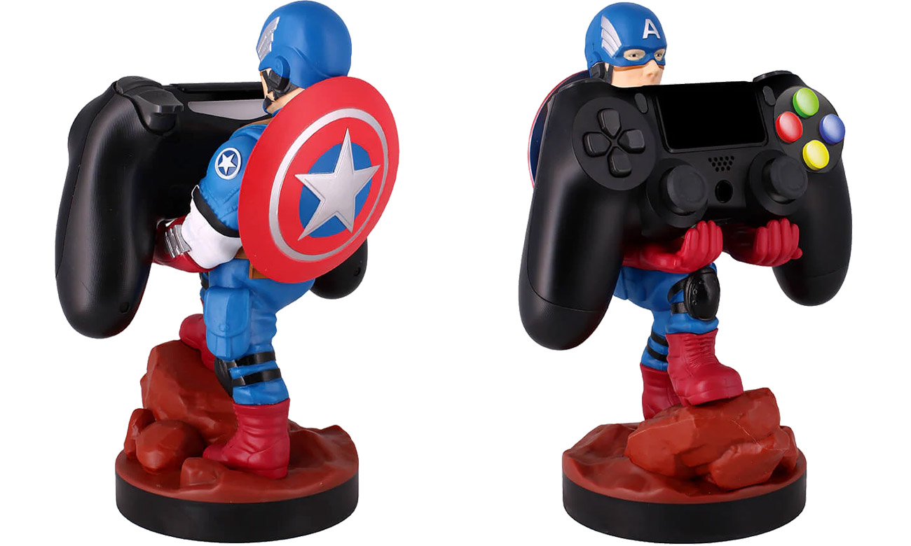 Figurka Cable Guys Captain America - Widok od tyłu i od przodu + kontrolery