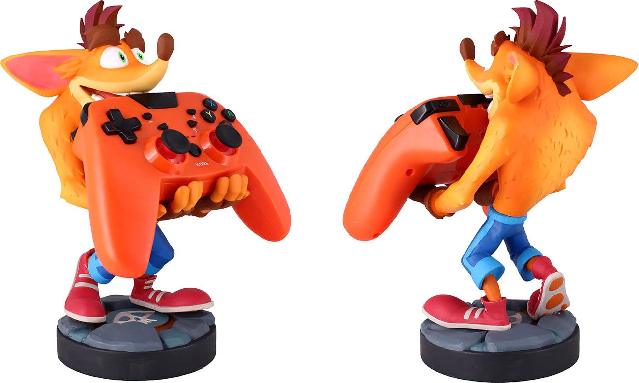 Figurka Cable Guys Crash Bandicoot 4 - Widok od tyłu i od przodu wraz z kontrolerami