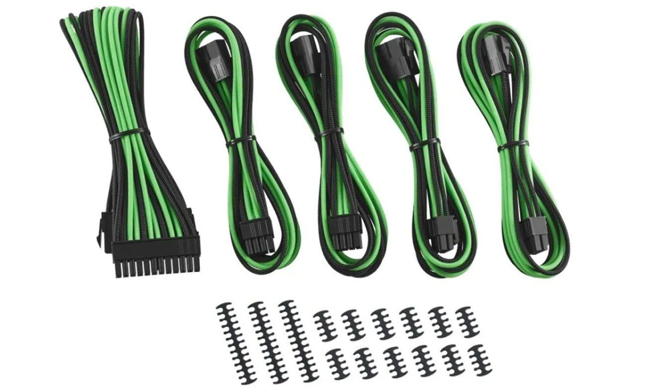 Kabel SATA CableMod ModMesh Cable Extension Kit -8+8 Czarno-Zielone