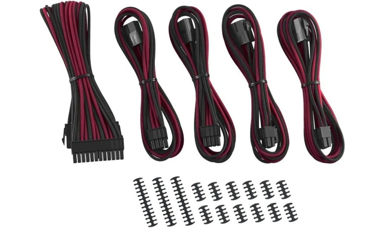Kabel SATA CableMod ModMesh Cable Extension Kit -8+8 Czarno-Czerwone