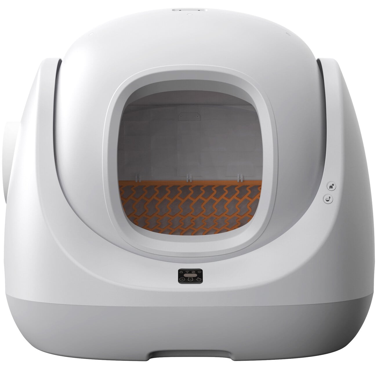 Kuweta CATLINK BayMax Lite od przodu, widoczne wejście i kratka bębna