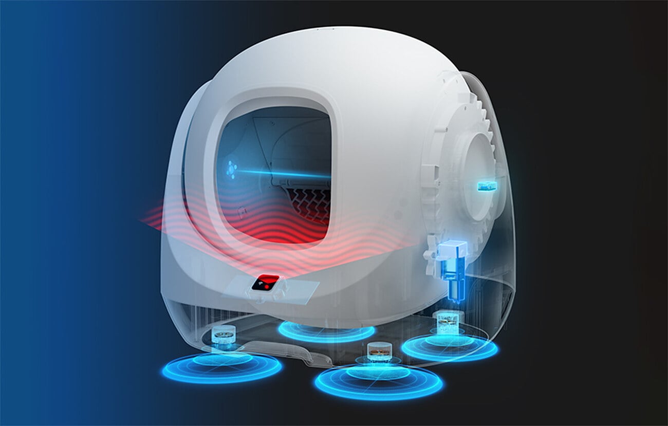 Wizualizacja rozmieszczenia czujników w kuwecie CATLINK BayMax Lite