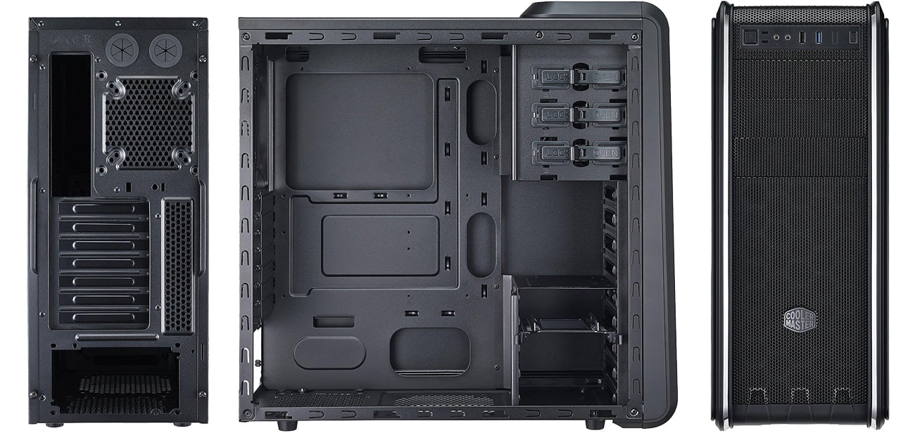 Cooler Master 590 III czarna Wnętrze, panel przedni, panel tylny