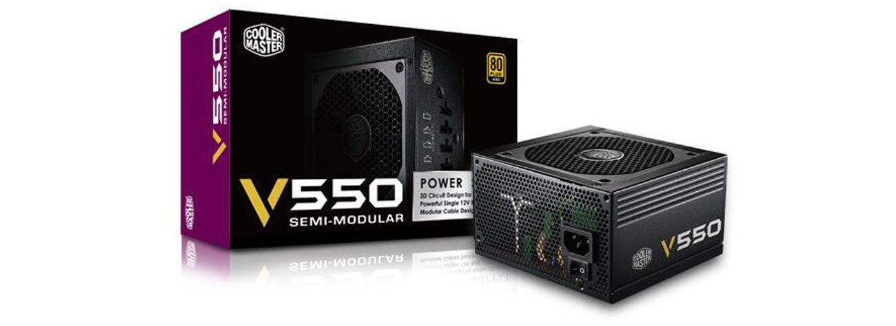 Cooler Master 550W zasilacz modułowa konstrukcja kondensatory