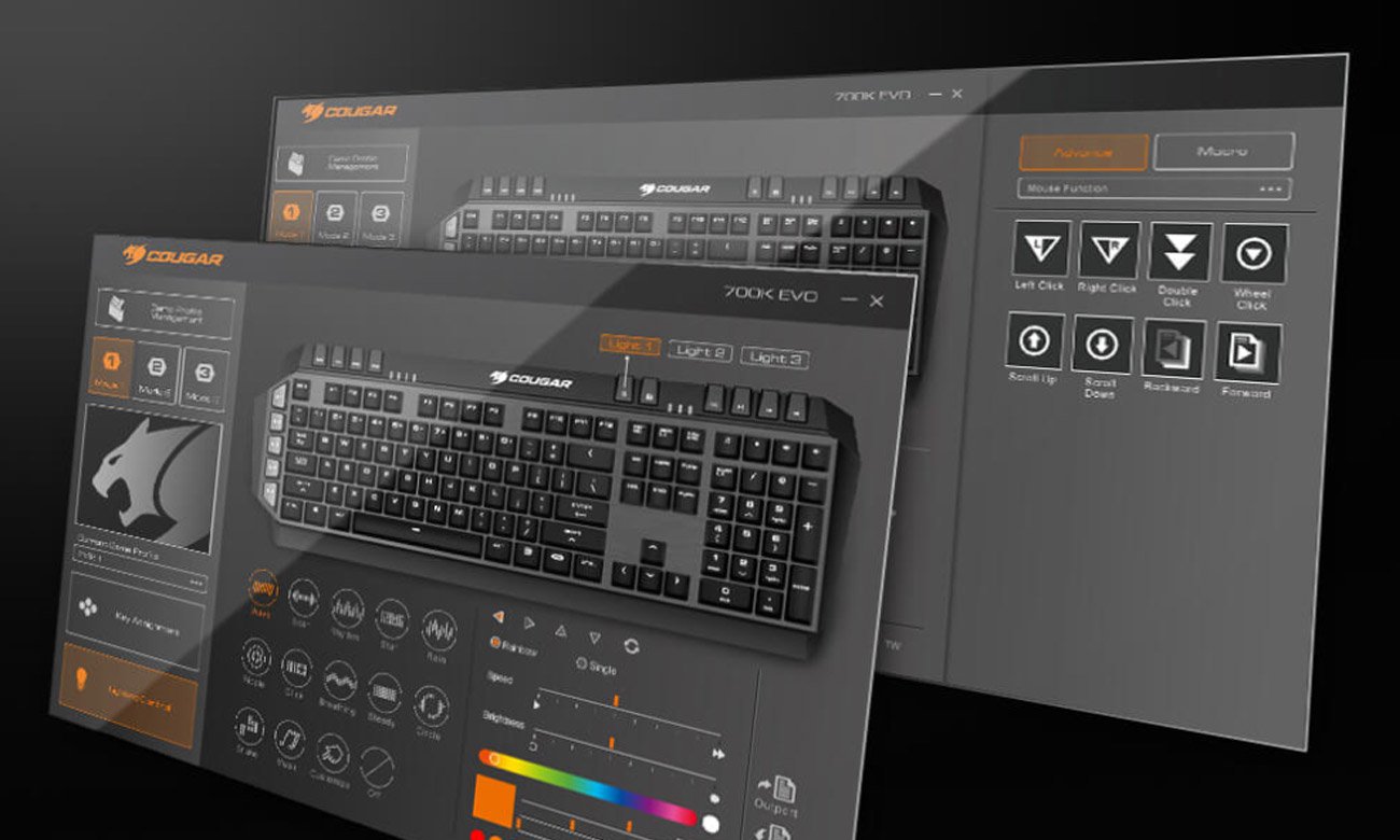 Cougar 700K EVO RGB Oprogramowanie COUGAR UIX™