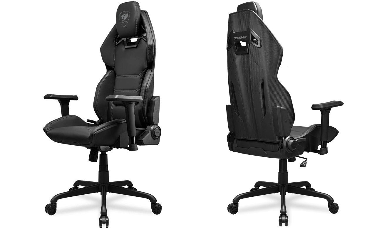 Fotel gamingowy Cougar Hotrod Czarny - Widok pod kątem od przodu i od tyłu