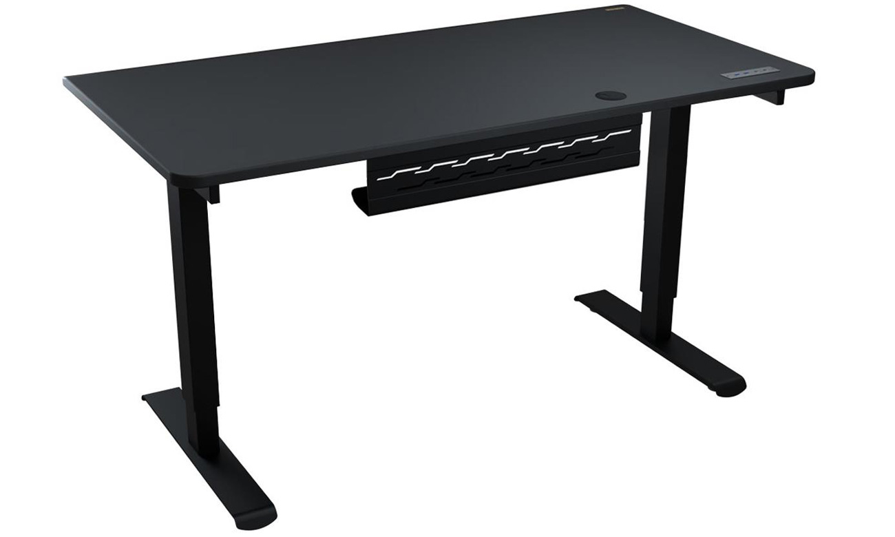 Biurko gamingowe Cougar Royal 150 Elite Czarne - Widok od tyłu pod kątem
