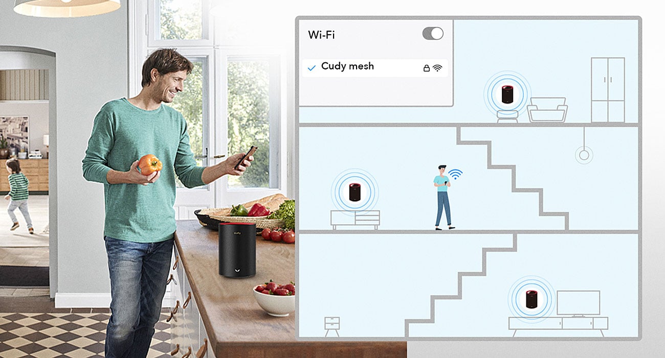 Cudy M3000 mesh Wi-Fi w całym domu