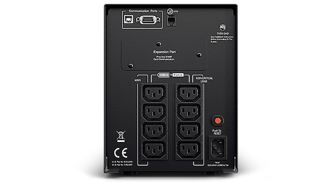CyberPower UPS PR1000ELCD widok z tyłu