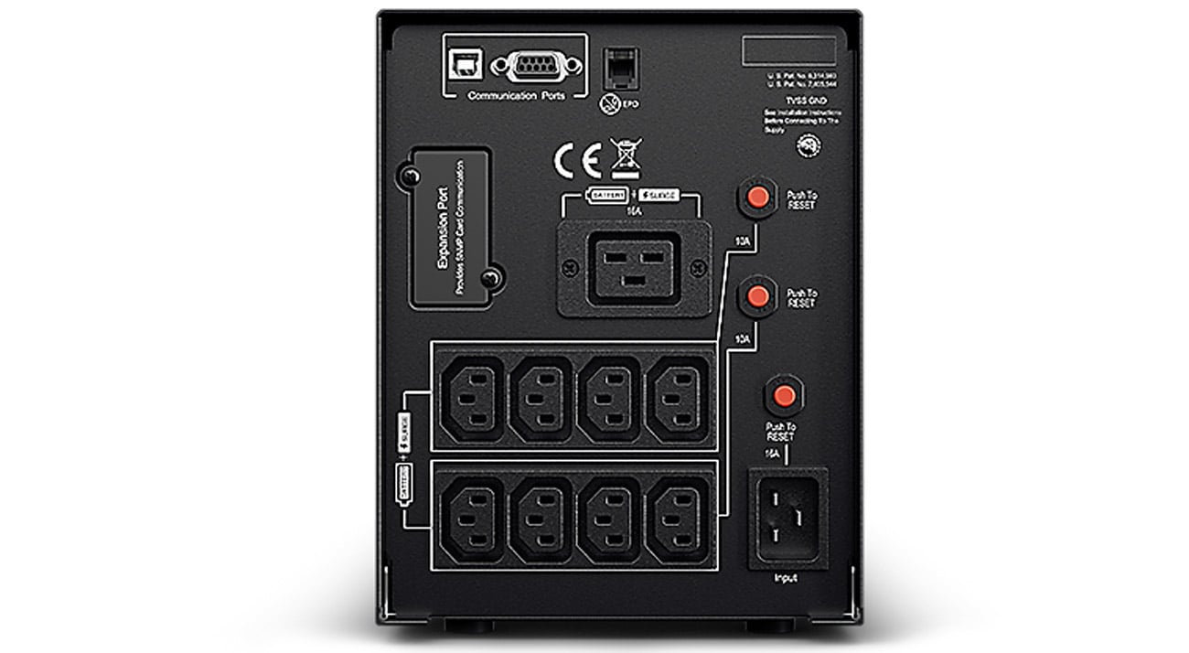 CyberPower UPS PR3000ELCDSL widok z tyłu