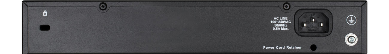 D-Link DES-1024D Widok z tyłu, zasilanie