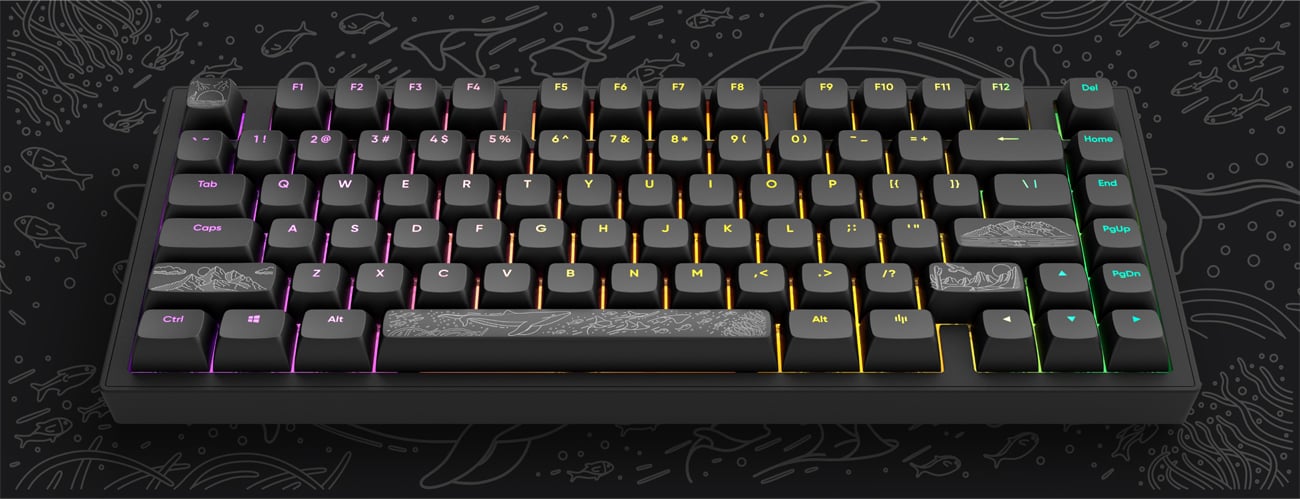 Gaming-Tastatur Dark Project ALU Terra Nostra Black Wired