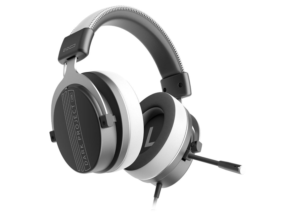 Słuchawki przewodowe Dark Project VEXO Wired Grey - Widok od przodu pod kątem