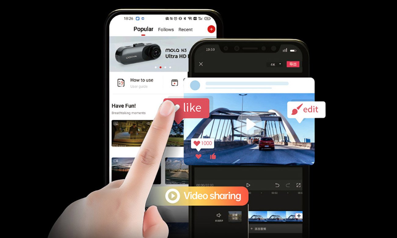 Wideorejestrator DDPAI Z40 GPS DUAL - Łatwa obsługa dzięki aplikacji mobilnej