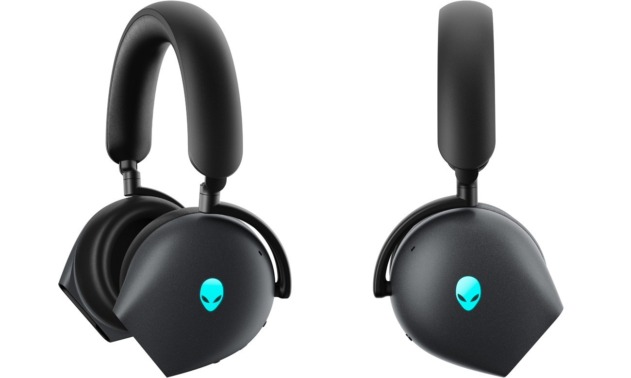 Bezprzewodowy zestaw słuchawkowy Dell Alienware Tri-Mode AW920H Dark Side of the Moon - Widok lewego i prawego boku