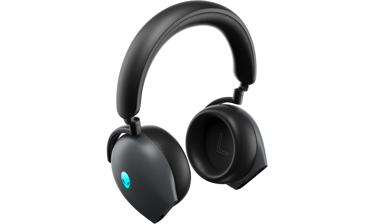 Bezprzewodowy zestaw słuchawkowy Dell Alienware Tri-Mode AW920H Dark Side of the Moon - Widok od przodu pod kątem