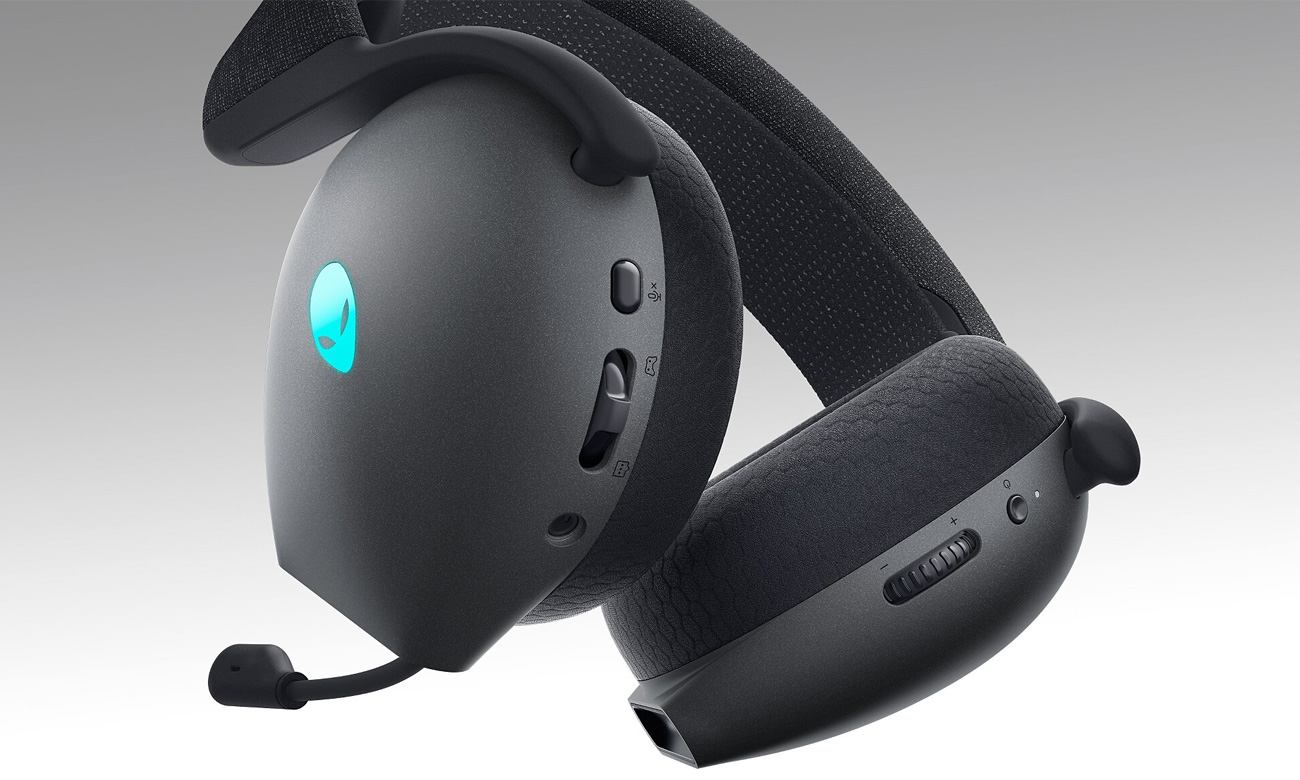 Zestaw słuchawkowy Dell Alienware Dual-Mode AW720H Dark Side of the Moon - Widok od dołu pod kątem