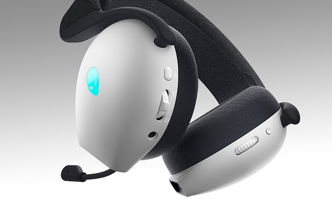 Zestaw słuchawkowy Dell Alienware Dual-Mode AW720H Lunar Shift - Widok od dołu pod kątem