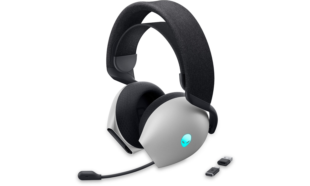 Zestaw słuchawkowy Dell Alienware Dual-Mode AW720H Lunar Shift - Widok od przodu pod kątem