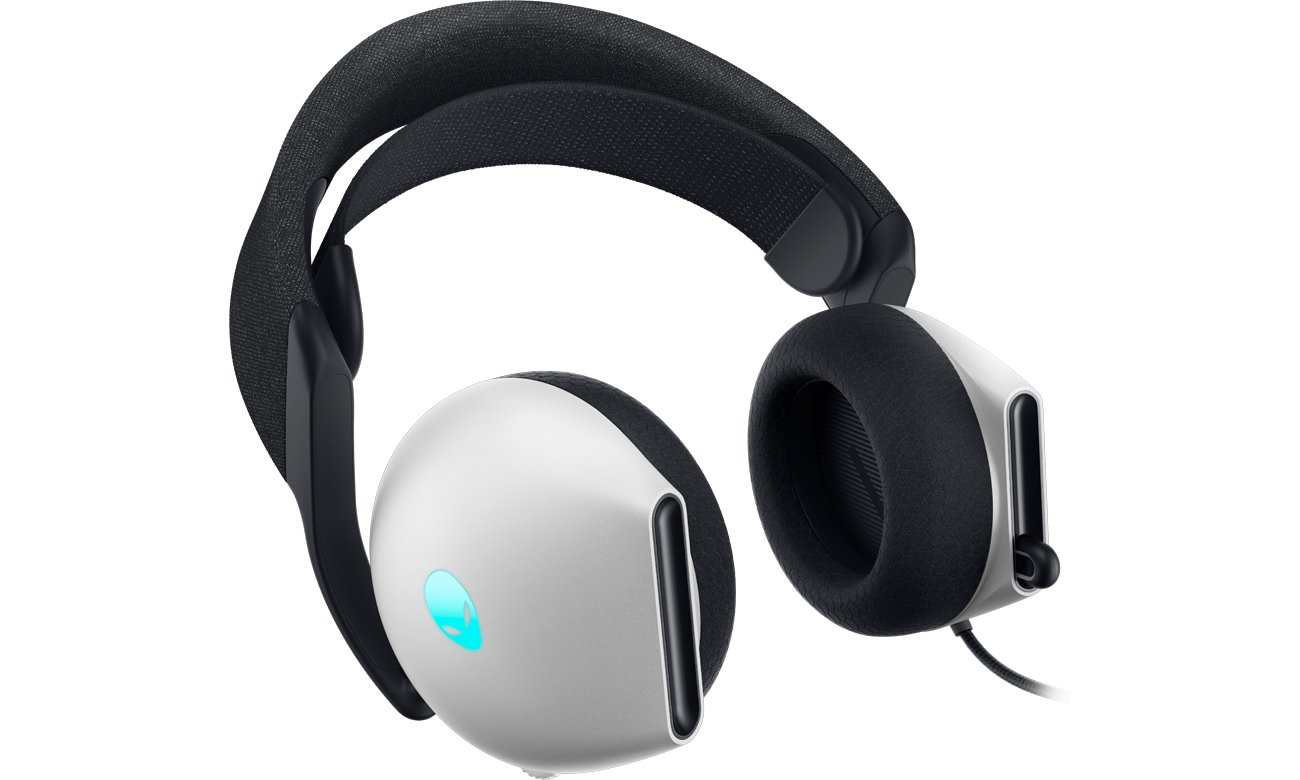 Zestaw słuchawkowy dla graczy Dell Alienware AW520H Lunar Light - Widok od przodu pod kątem