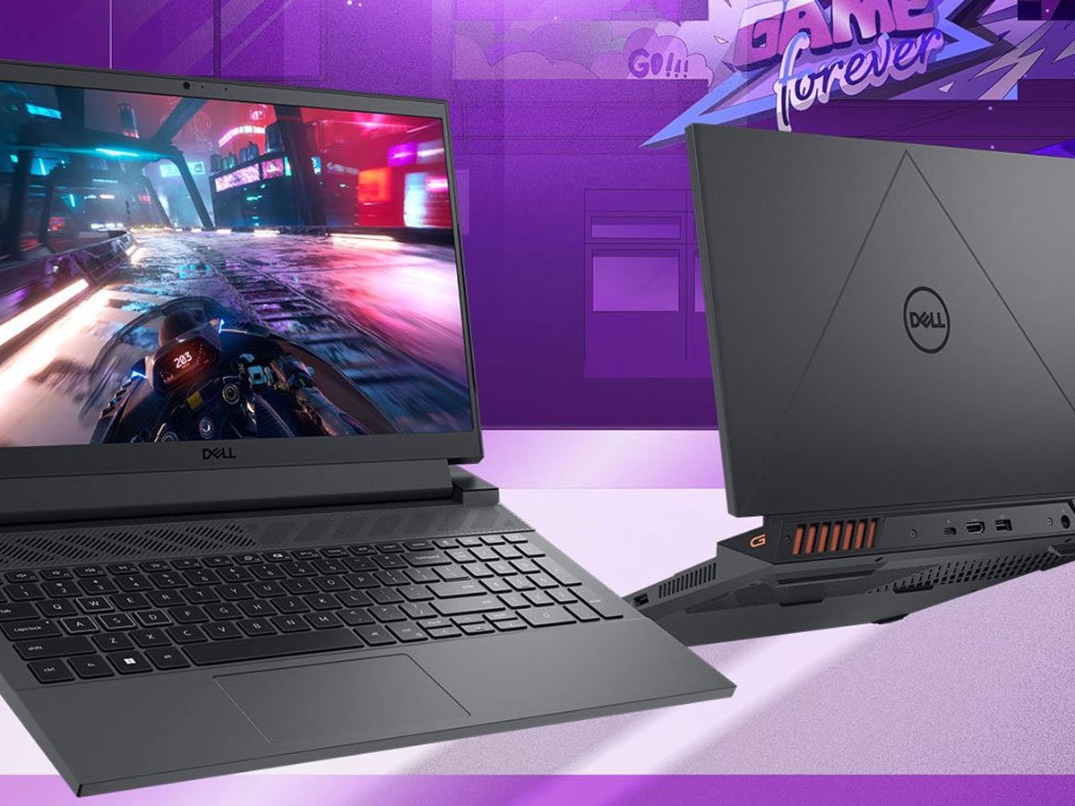 Dell G15 5535 przód oraz tył laptopa