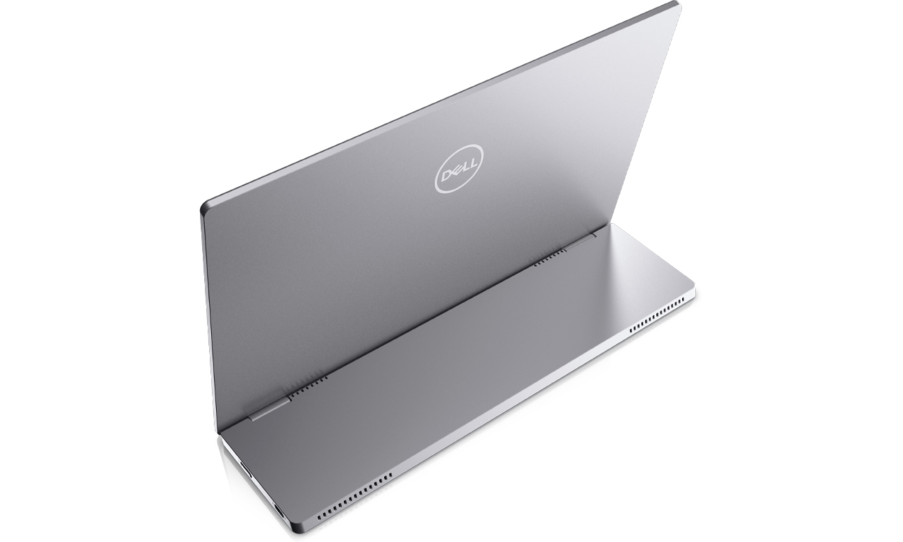 Dell P1424H widok z góry na tylną obudowę i podstawkę