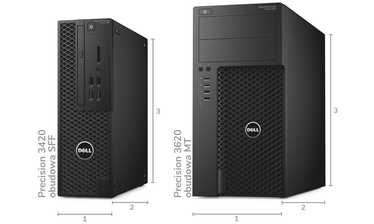 Dell Precision 3620 Nowatorskie konstrukcje bez kompromisów SFF i MT