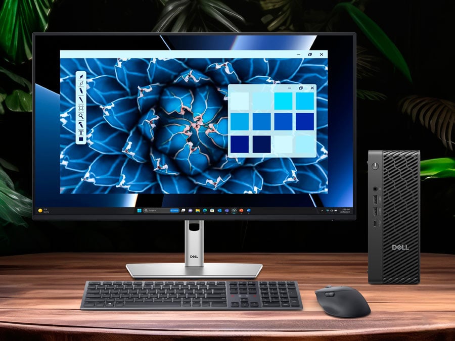 Dell Pro Max Micro na biurku z akcesoriami