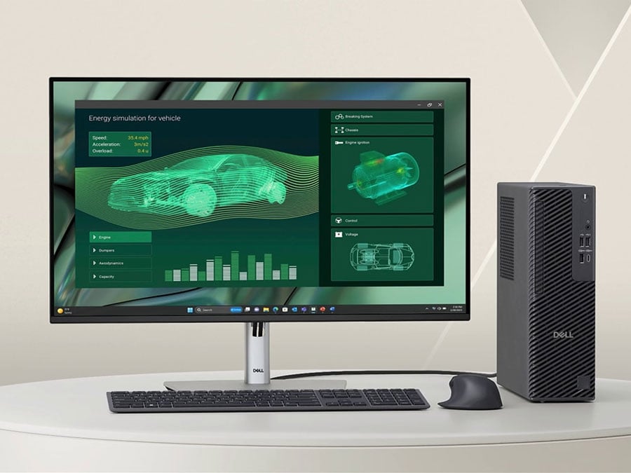 Stacja robocza Dell Pro Max Slim na eleganckim podkładzie
