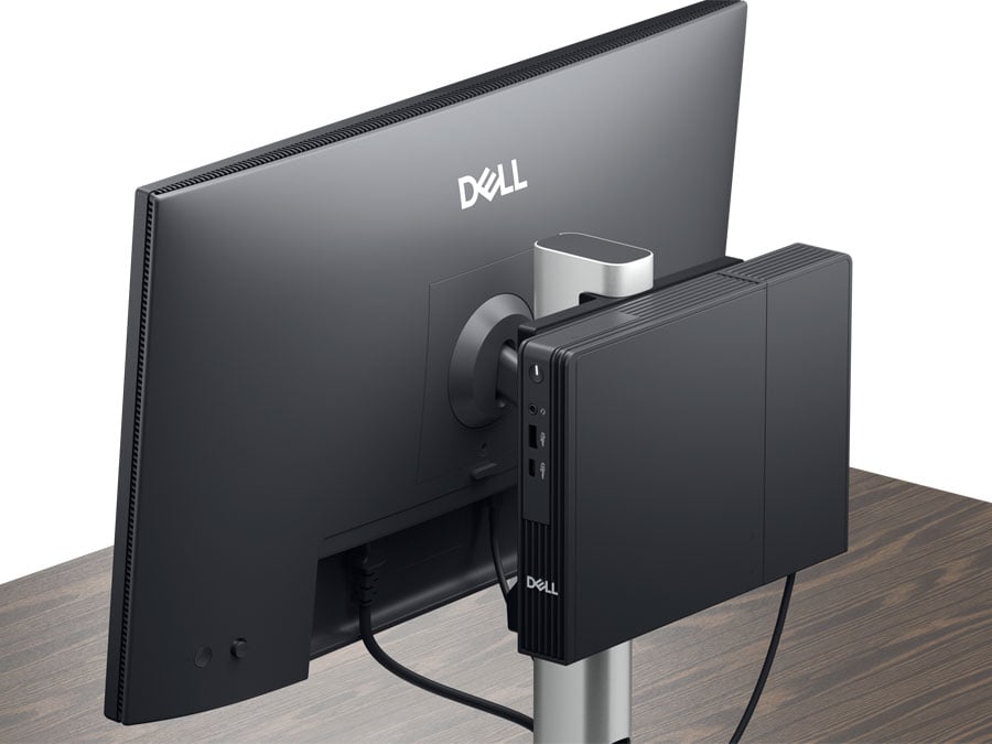 Dell Pro Micro zamontowany z tyłu ekranu