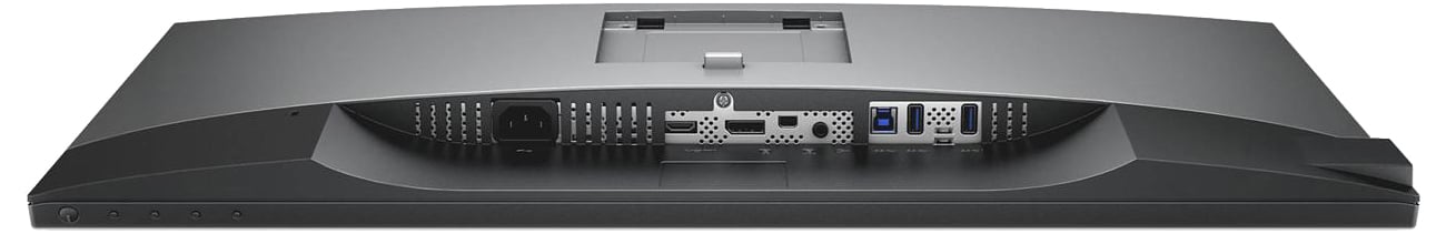Dell U2718Q Widok od spodu, złącza HDMI, DisplayPort, HDMI