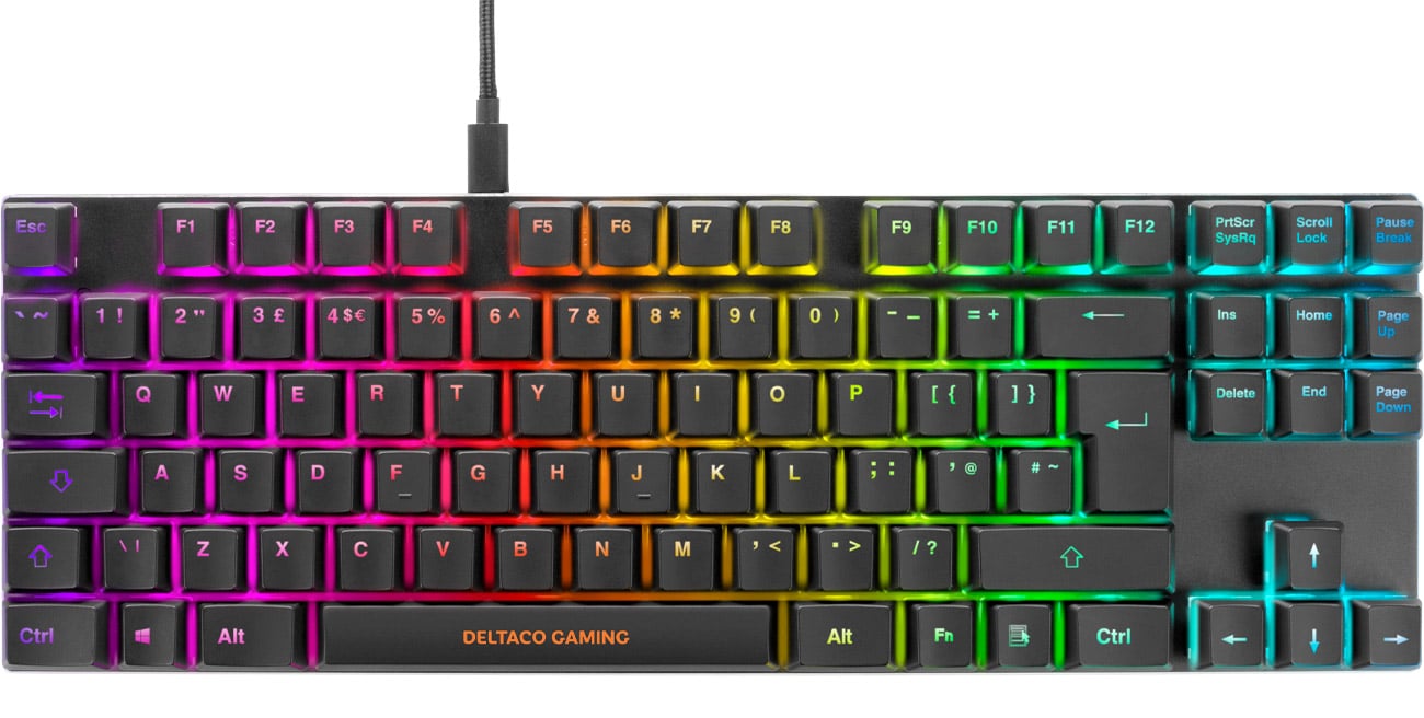 Deltaco GAM-111-UK widok z góry, podświetlenie RGB