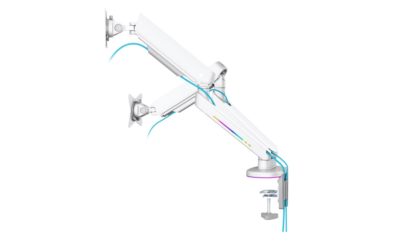 Uchwyt na 2 monitory Deltaco GAM-135-W RGB