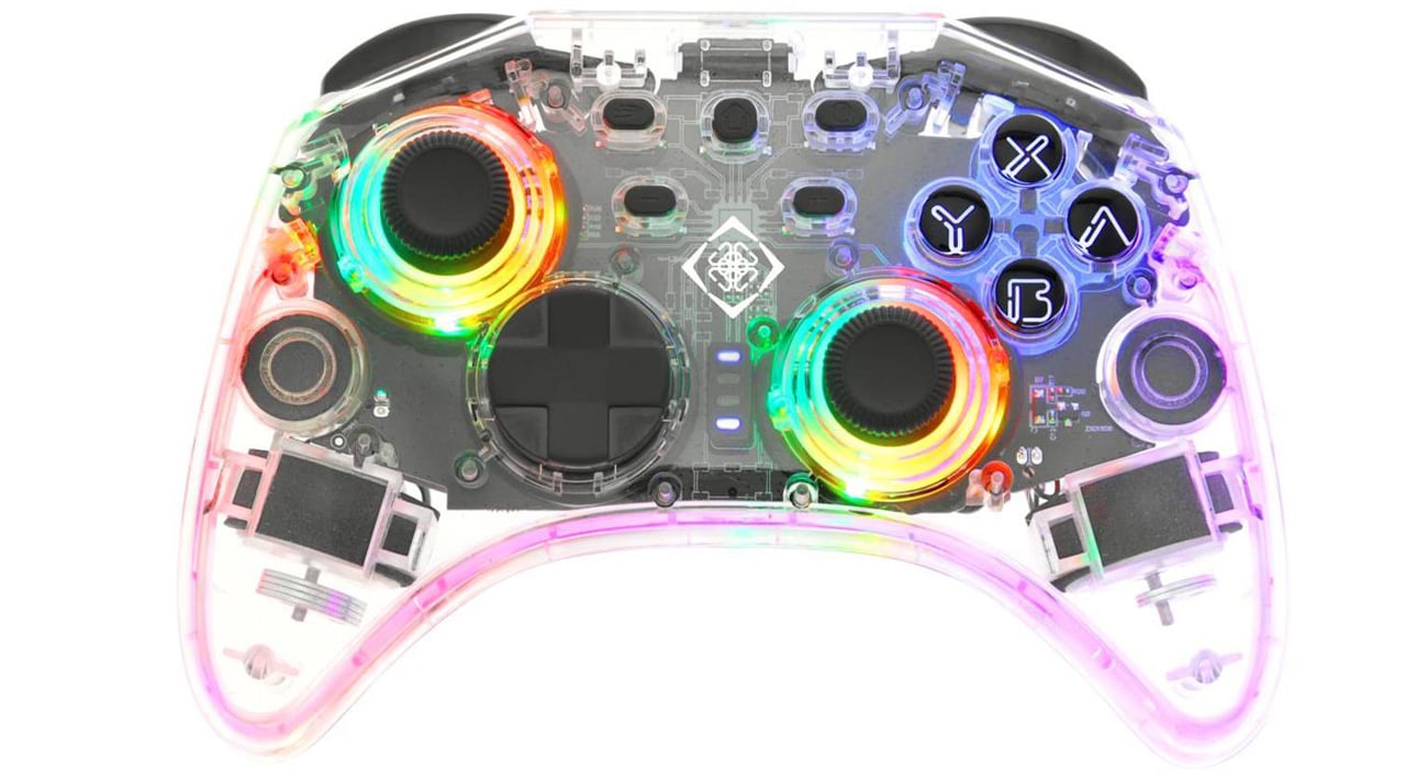 Pad Deltaco bezprzewodowy transparentny RGB podświetlenie
