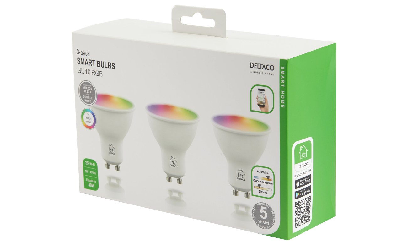 Zestaw Deltaco SMART H LED lamp 3-pack GU10 - Opakowanie